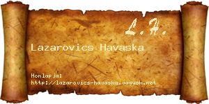 Lazarovics Havaska névjegykártya